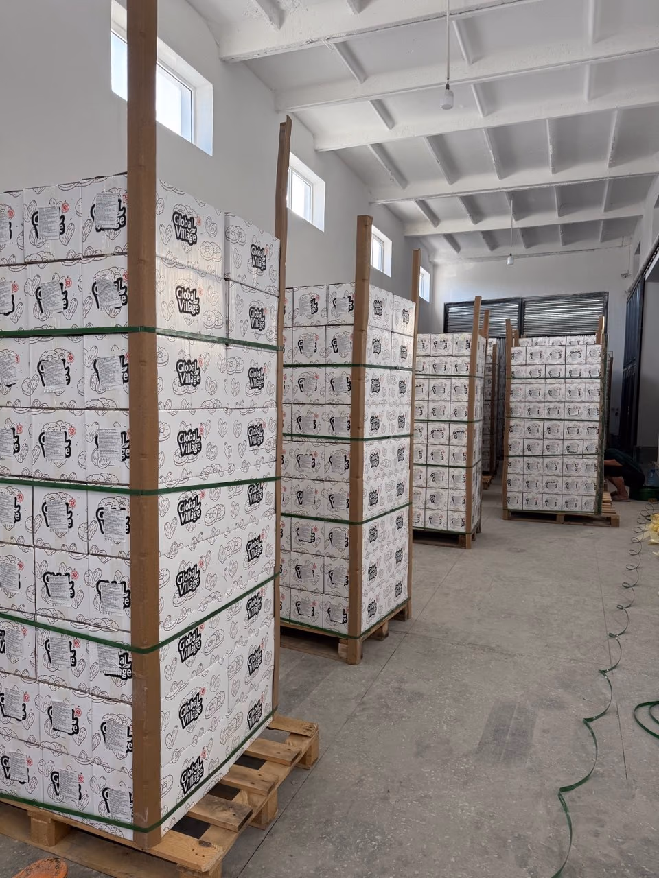 Pallets in the warehouse